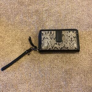 Rachel Rox snake skin black wallet